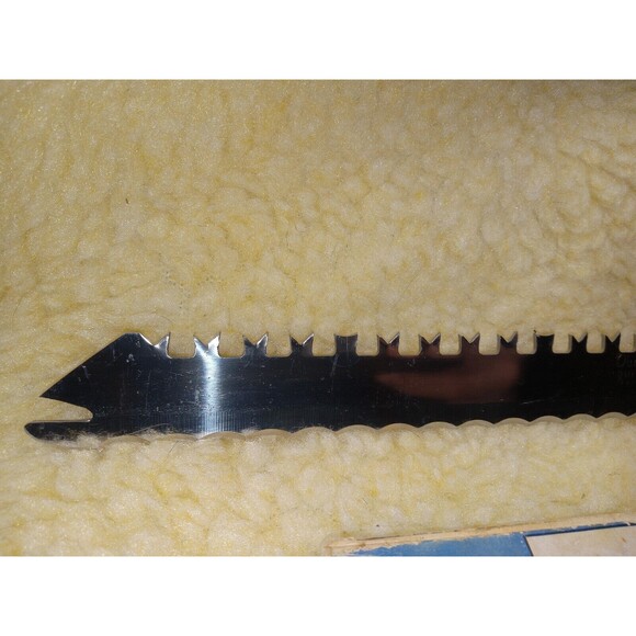 Quikut Quikkle Slicing Knife Stainless 9" Double Edge Forked Green Handle Knife - Picture 7 of 8